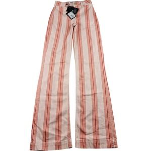 Paige Pant Women Size 23 Sunset Retro‎ Stripe Leenah Faux Welt Pocket High-rise